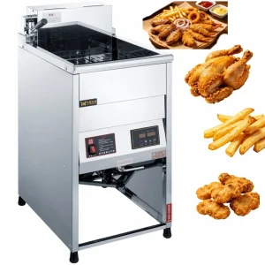Floor Standing 30L Vertical Single Tank Electric Deep Fryer Stainless Steel 4500W Digital Control Heavy Duty Commercial
