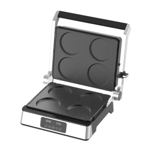 Fluffy Restaurant Style Easily Clean Stainless Steel Non Stick 4 Slice Pancake Grill Maker