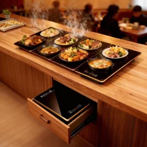 Foldable Electric Ceramic Glass Food Warmer Mat Coil Heating 450W Fast Portable 80x38cm Automatic Shut Off 8 Burners Energy
