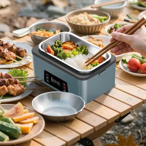 Foldable Food Warmer Battery Powered Lunch Box Fast Heating Electric Lunch Box for Office Workers and Travel