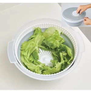 Foldable Plastic Salad Spinner 1 Gallon Space Saving Vegetable Fruit Washer Dryer Hand Wash Only Colander