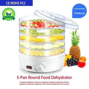 Food Dehydrator Machine 5 Trays Professional Electric Multi Tier Food Preserver for Fruit Vegetable Dryer