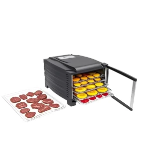Food Dehydrator Machine 6 Trays with Timer Large Food Dryer Machine for Jerky Beef Meat Fruit Herb Mushroom ETL CE