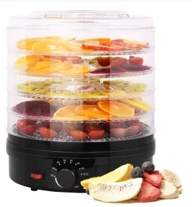 Food Dehydrator for Food and Jerky 350W Meat Dehydrator Machine for Dehydrated Foods with 5 Drying Racks and Tray