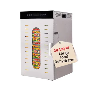 Food Dryer Fruit Drying Machine Dehydrator Commercial Dehydrator for Vegetables and Fruits 20 Trays 70L 35-55kg