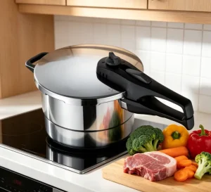 Food Grade 304 Pressure Cooker with Multiple Safety Devices 4 9L Volume Non stick Liner for Dual Stove Family Use OEM ODM