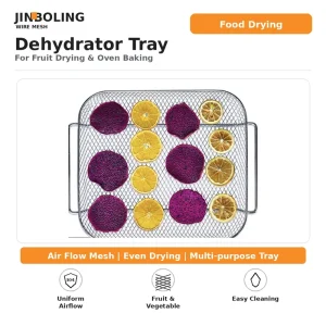 Food Grade 304 Stainless Steel Food Dehydrator Mesh Tray Dryer Rack Fruit Drying Tray