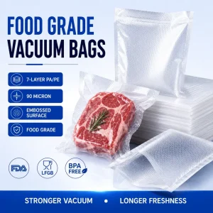 Food Grade Embossed Vacuum Sealer Bags 7 Layer PA PE High Barrier Food Storage Packaging Custom OEM Factory