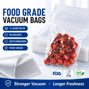 Food Grade Embossed Vacuum Sealer Bags BPA Free 7 Layer PA PE High Barrier Food Storage Packaging OEM Manufacturer
