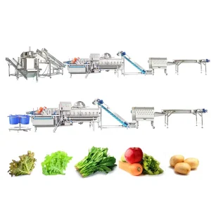 Food Grade Industrial Vegetable Processing Line Salad Cutting Washing Dewatering Machine for Sale