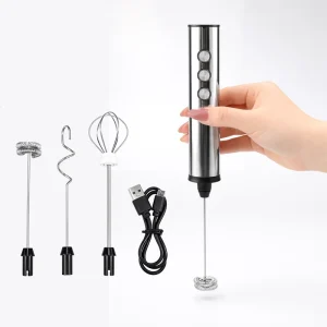 Food Grade Mini Hand Held Egg Beater USB Rechargeable Electric Coffee Milk Foam Maker Milk Frother