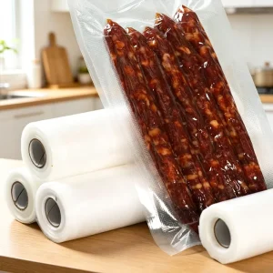 Food Grade Textured Vacuum Sealer Bag Roll High Barrier Anti Odor Frozen Storage Pouch Commercial Chamber Vacuum Packaging Film