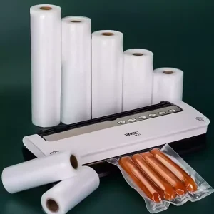 Food Grade Vacuum Textured Roll Embossed Vacuum Storage Bags Transparent with PE Packaging Candy Bag