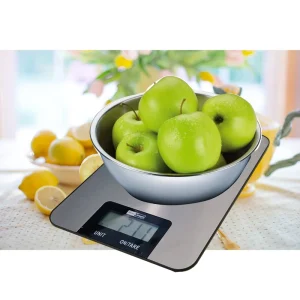 Food Kitchen Scale Electronic Food Scale Weight Balance Digital Stainless Steel 5kg Battery