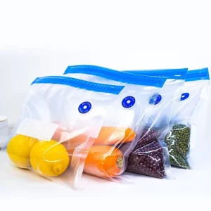 Food Vacuum Bag Manufacturer Reusable Vacuum Sealer Compatible Zipper Packing Bags for Food Packaging