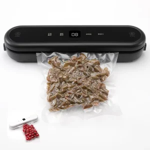 Food Vacuum Sealer Machine 65KPa Powerful Suction Dry Wet Modes Compact Design with 5 Sealer Bags Food Preservation
