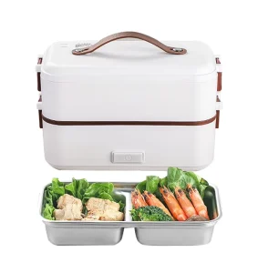 Food Warmer Heated Rice Cookers Portable Car Electric Steamed Cooking Lunch Box Mini Heating 2 Layer Minimalist Multifunction