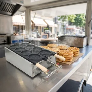 Four-Grid Electric/Gas Waffle Maker Gold Coin Burning Steel Bread Cheese Coin Machine Automatic Kitchen Use Snack Cooking