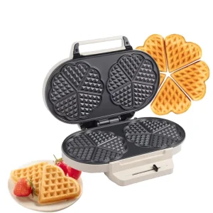 Free Sample Logo Custom Double Slice Non Stick Waffle with Temperature Control Heart Waffle Maker