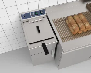 Free Standing Electric Deep Fryer Big Capacity Kitchen Equipment Restaurant Use Potato Chip Frying Machine With Cabinet