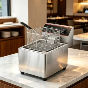 Freestanding Stainless Steel Electric Deep Fryer 110V-240V Voltage 1 Year Warranty for Commercial Kitchen