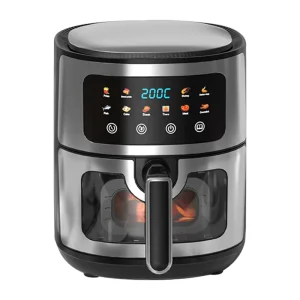 Freidora De Aire Square Modern Stainless Steel Air Fryer 5.1 6.0L Capacity Electric Touch Screen Oven Non Stick PTFE Household