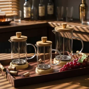 French Press Borosilicate Glass Coffee French Press Stainless Steel Prensa Francesa With Handle