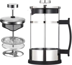 French Press Coffee Maker 304 Stainless Steel Coffee Press Tea Maker Heat Resistant Sturdy Easy to Clean