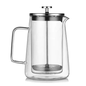 French Press Coffee Maker Double Wall Vacuum Insulated Thermal Borosilicate Glass Pot 350ML 650ML 1000ML