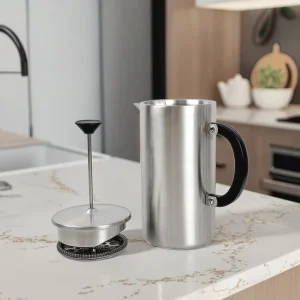 French Press Coffee Maker Double-layer Stainless Steel Filter Portable Handheld 1000ml Household Insulated Hand-brew Pot
