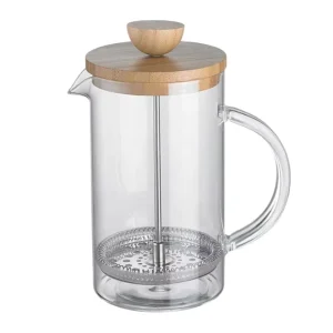 French Press Coffee Maker with Borosilicate Glass and Bamboo Lid