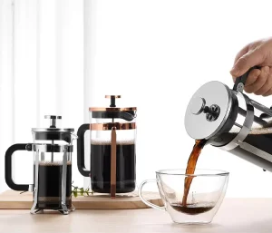 French Press Coffee Makers High Borosilicate Glass Rose Gold Stainless Steel