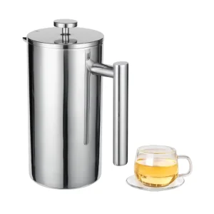 French Press Coffee Thermal Portable French Press Stainless Steel Double Wall