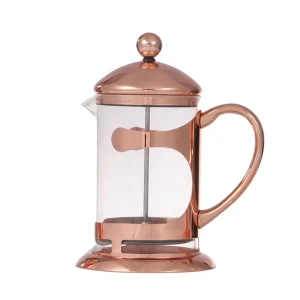 French Press Customized Electroplating Luxury Gold Glass Coffee French Presses Coffee Maker and Tea Maker