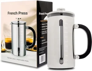French Press with 304 Stainless Steel 1000 ml Capacity Classic Elegance and Modern Design