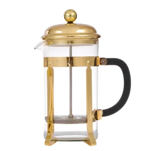 French Tip Press on Nails Rose Gold Heat Resistance Borosilicate Glass French Press Coffee Maker