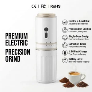 Fresh Grind and Brew Pour Over Coffee Maker Built In Burr Grinder Drip Coffee Machine for Home Office Coffee Beans