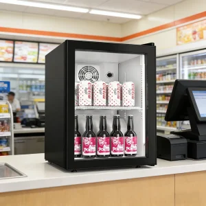 Frost Free Refrigeration System Liquor and Beverage Display Cabinet Refrigerator Vertical Small Freezer