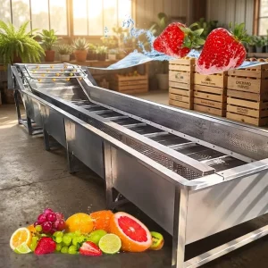 Fruit Vegetable Soaking Tank Bubble Washer with Engine High Cleanliness Restaurant Farm Use Machine