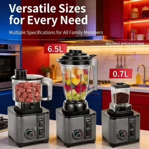 Fruits Vegetables Meat Grinder Food Processor Mixer 6.5L 3 in 1 Professional Commercial Smoothie Heavy Duty Blender