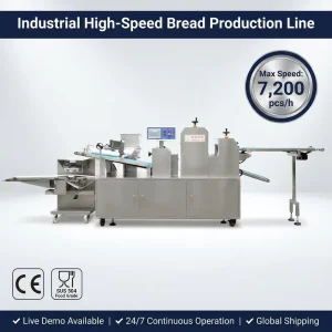 Full 304 Stainless Steel 3-Roller Bread Dough Forming Machine High Efficiency Commercial Bread Maker Production Line with PLC