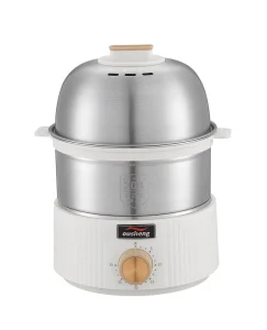 Full Stainless Steel Double Layer Electric Egg Poacher & Breakfast Machine Food Processor Household Use Kitchen Gift Boiler