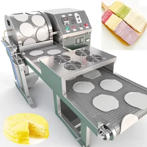 Fully Automatic 220V Layer Cake Crepe Maker Pancake Pastry Making Machine with Motor Core Component for Grain Product Production