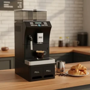 Fully Automatic Coffee Machine with Press Button Steam Rod Milk Foaming Black Coffee Maker for Office Use