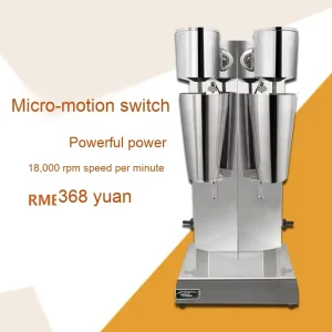 Fully Automatic Commercial Electric Blender Double Head Milkshake Machine High Speed Stainless Steel for Milk Snacks