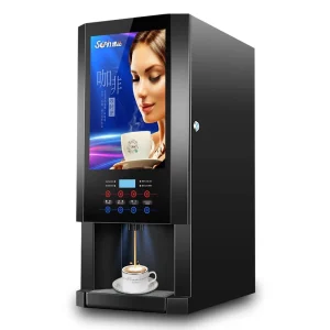 Fully Automatic Commercial Three Head Soy Milk Tea Maker Instant QR Code Coffee Dispenser Office Water Coffee Equipment