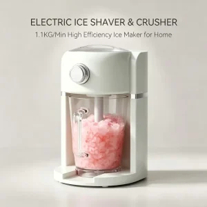 Fully Automatic Electric Ice Shaver Mechanical Control for Sundaes Slushies Cocktails 30W Plastic High Capacity Household Use