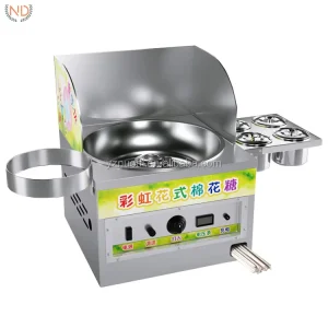 Fully Automatic Gas Cotton Candy Floss Maker Machine Spun Sugar Processor Making Machine With Cart