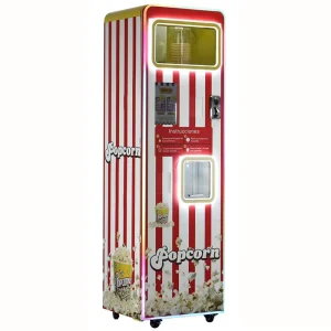 Fully Automatic Hot Air Flavored Popcorn Maker Coin Operated Vending Machine with QR Code Payment for Retail Use Shopping Malls