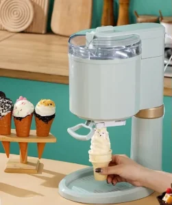 Fully Automatic Mini Ice Cream Machine Small Portable Electric Cone Ice Cream Maker for Home RV Outdoor Yogurt Making